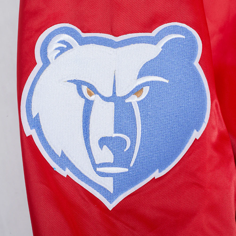 NBA MEMPHIS GRIZZLIES CITY EDITION 24-25 MEN'S RIB SATIN JACKET (RED) - Image 7