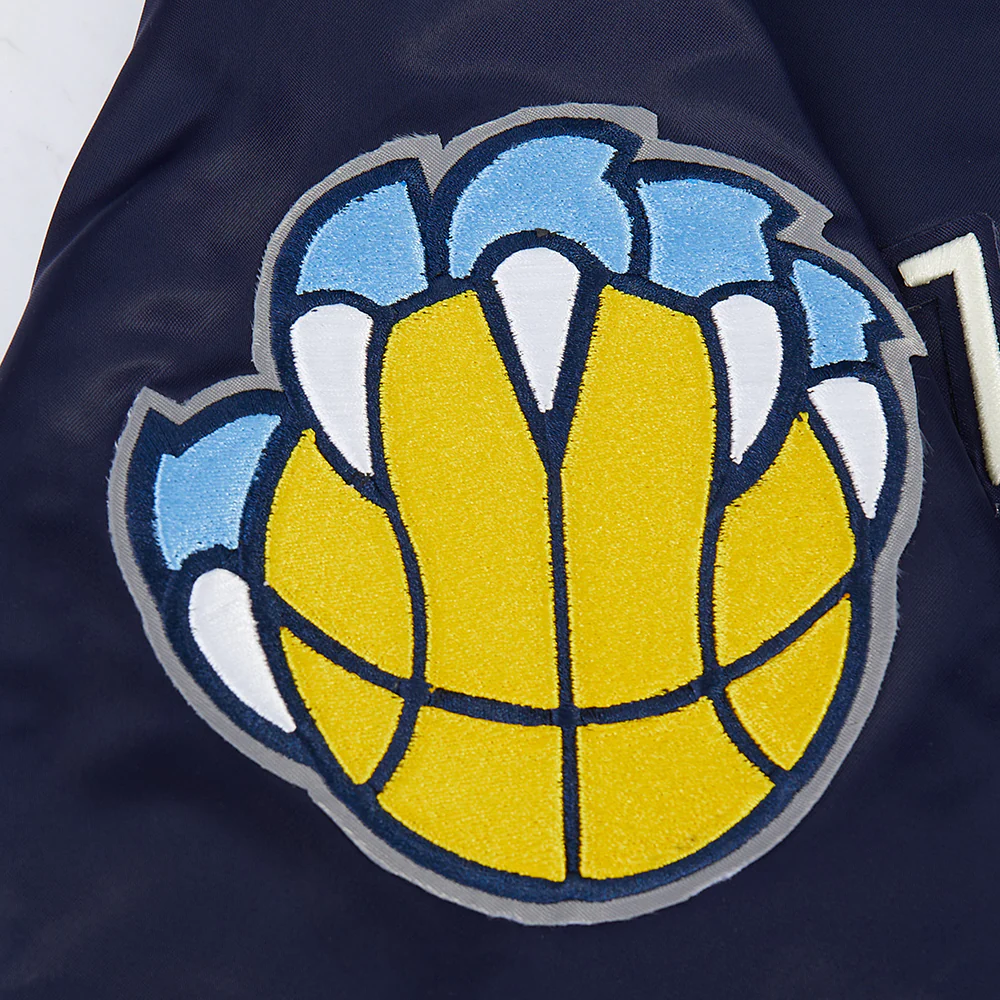NBA MEMPHIS GRIZZLIES MODERN ORIGINALS MEN'S SATIN JACKET (NAVY) - Image 6
