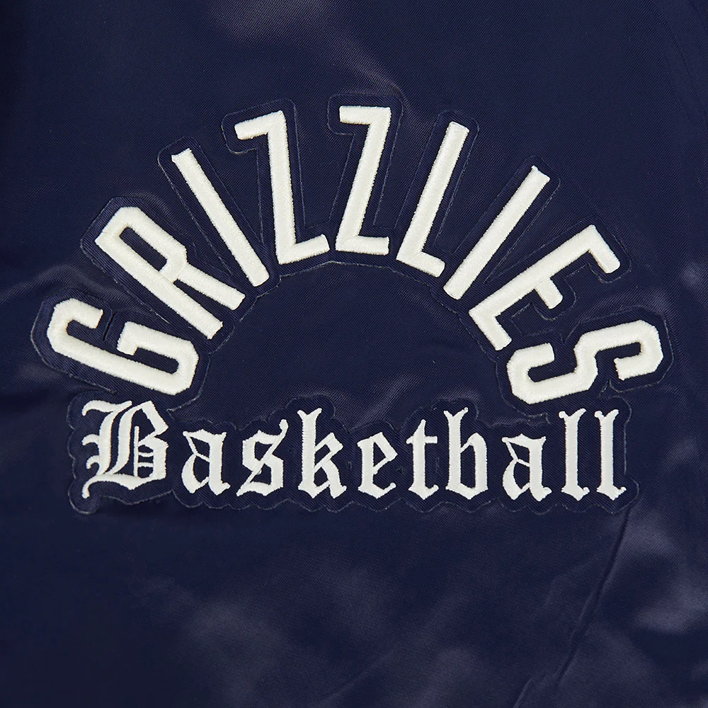 NBA MEMPHIS GRIZZLIES MODERN ORIGINALS MEN'S SATIN JACKET (NAVY) - Image 8