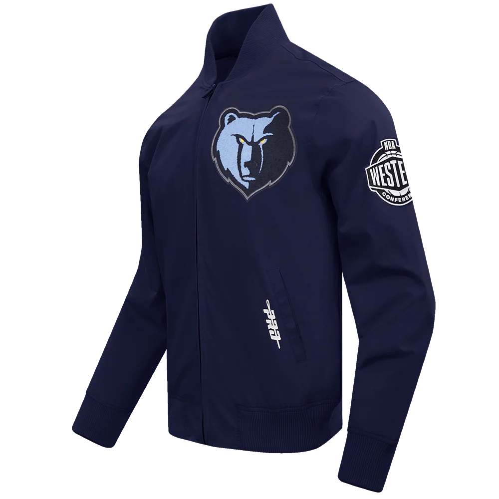 NBA MEMPHIS GRIZZLIES LIVING LARGE MEN'S TWILL JACKET (MIDNIGHT NAVY) - Image 3