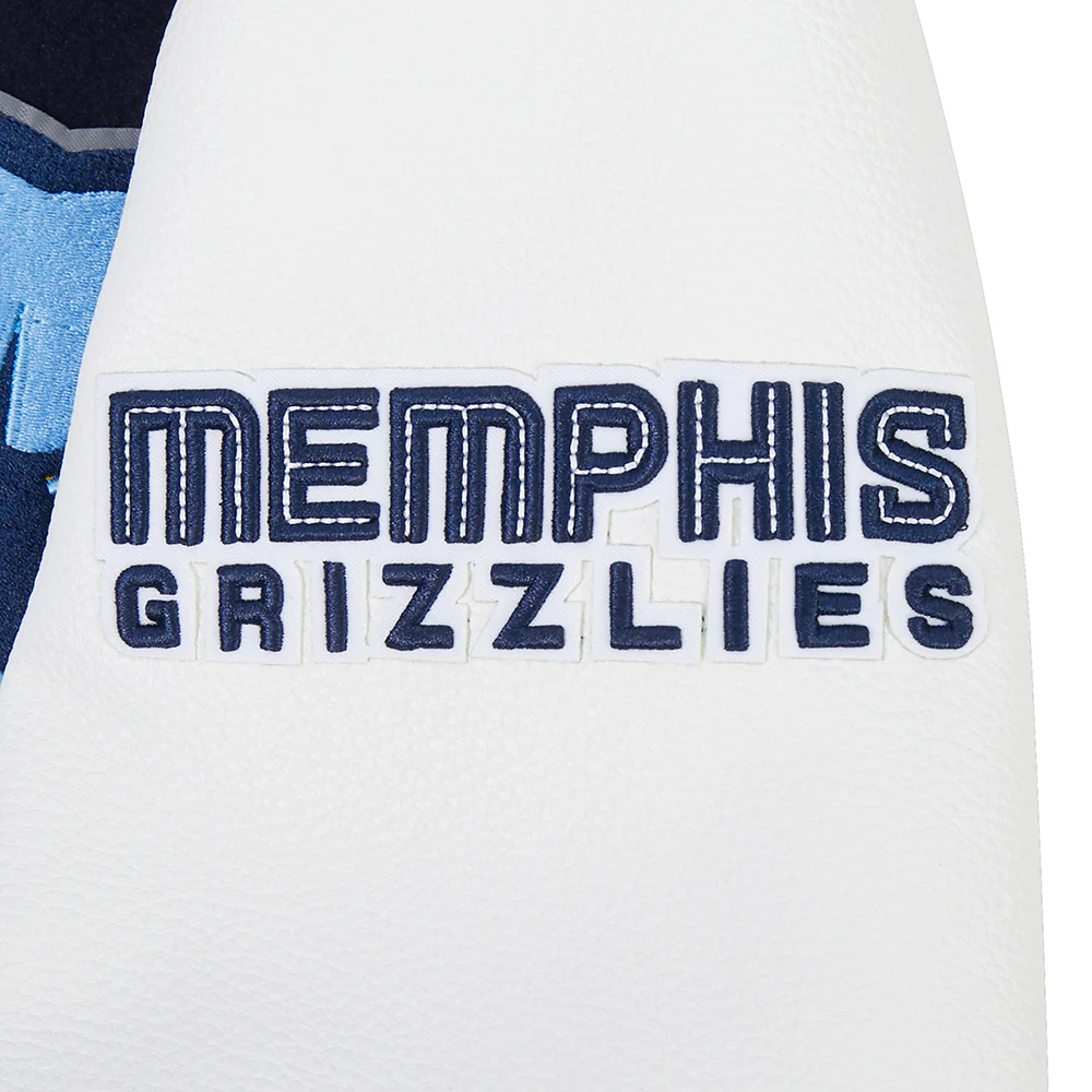 NBA MEMPHIS GRIZZLIES CITY ARCH MEN'S WOOL VARSITY JACKET (MIDNIGHT NAVY/WHITE) - Image 9