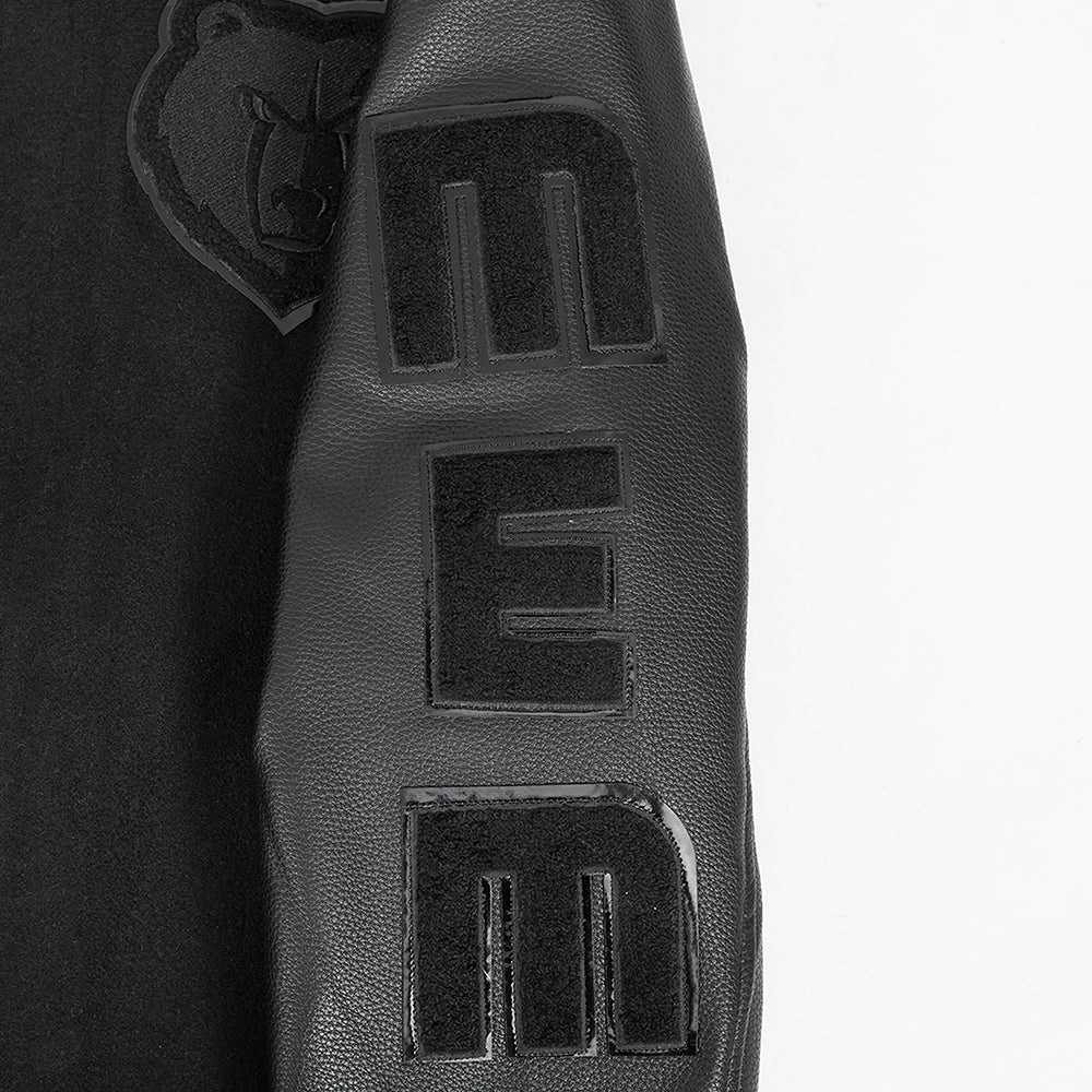 NBA MEMPHIS GRIZZLIES TRIPLE BLACK WOOL MEN'S VARSITY JACKET (TRIPLE BLACK) - Image 8