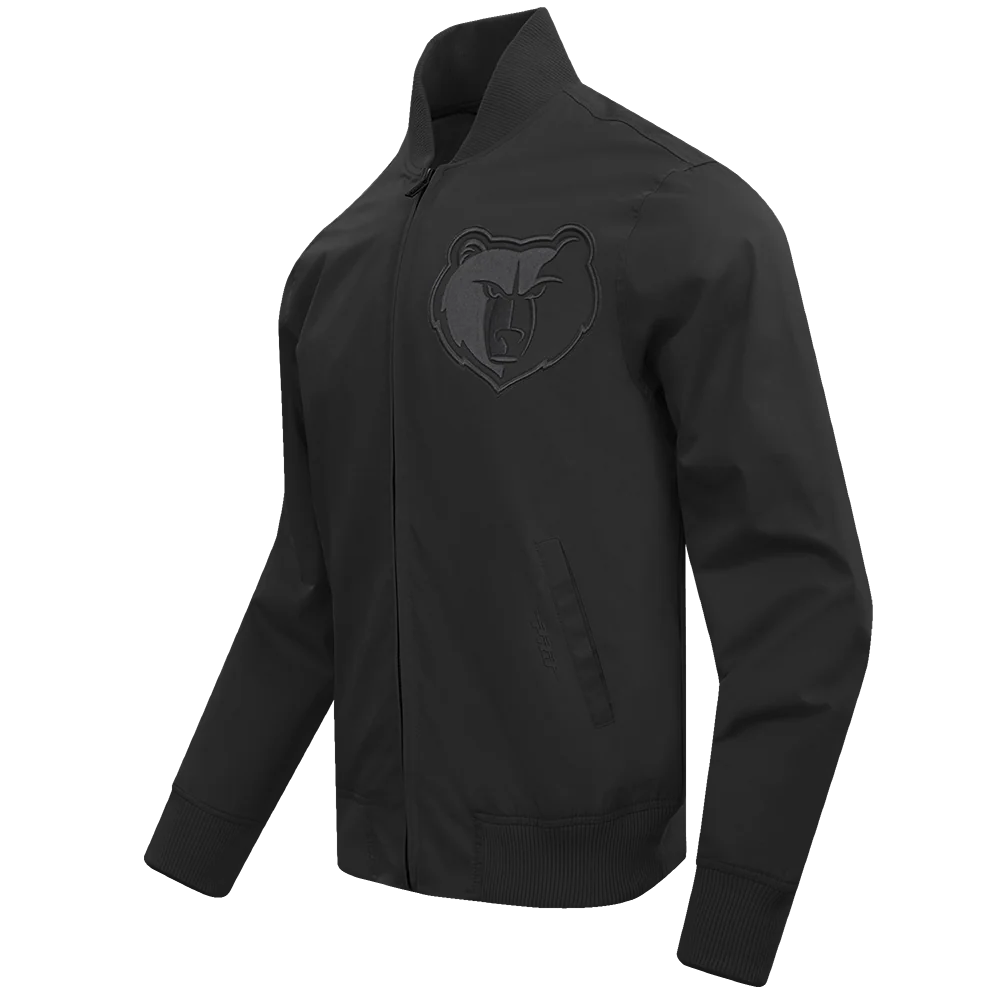 NBA MEMPHIS GRIZZLIES NEUTRAL TWILL JACKET (BLACK) - Image 2