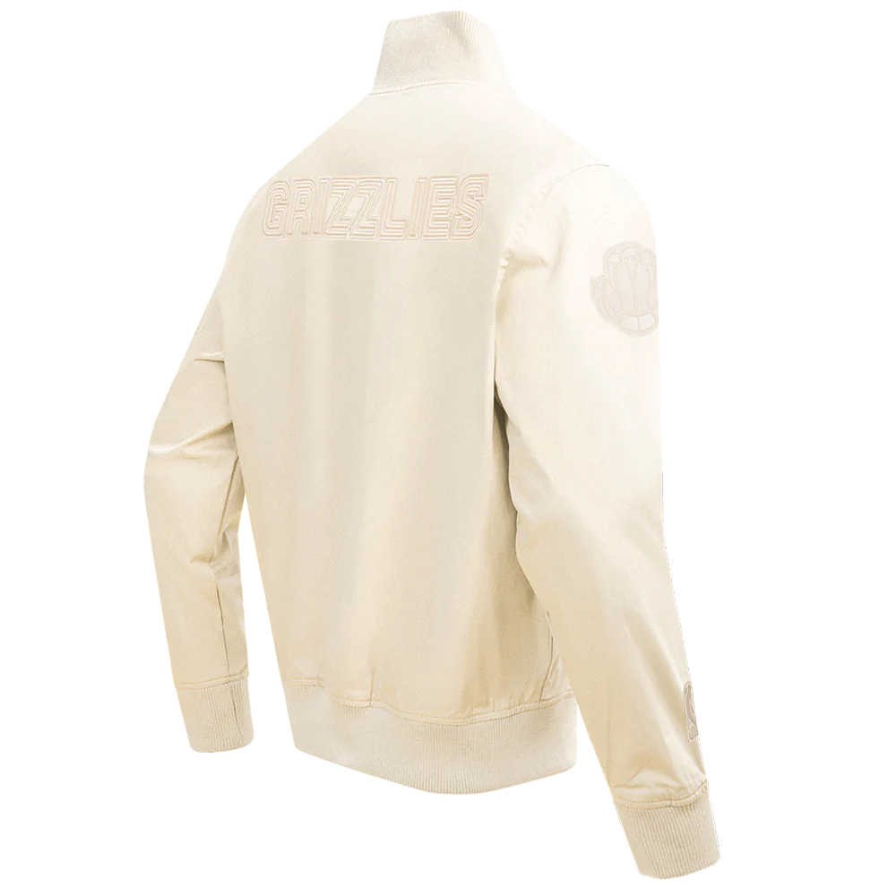 NBA MEMPHIS GRIZZLIES NEUTRAL TWILL JACKET (EGGSHELL) - Image 3