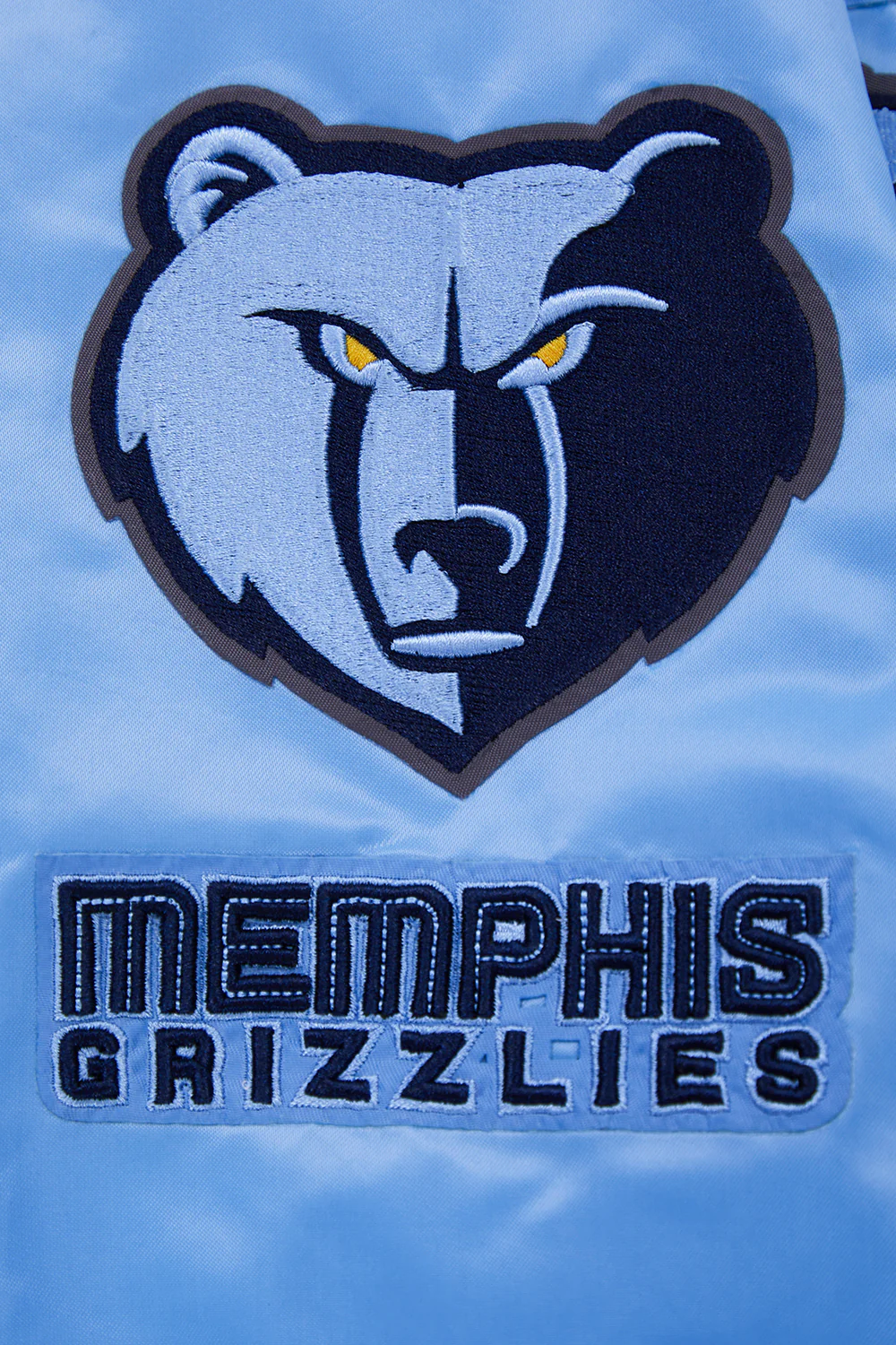 NBA MEMPHIS GRIZZLIES RETRO CLASSIC MEN'S RIB SATIN JACKET (UNIVERSITY BLUE) - Image 9