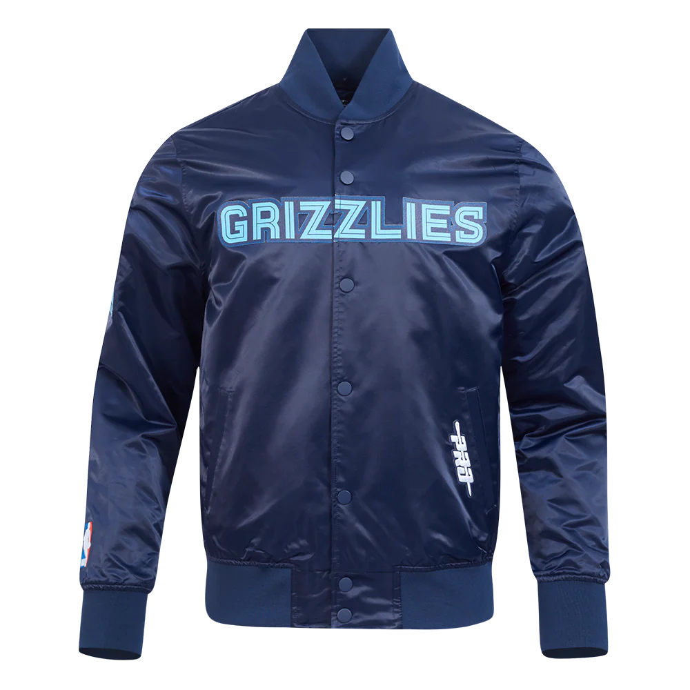 NBA MEMPHIS GRIZZLIES CLASSIC SATIN JACKET (MIDNIGHT NAVY)