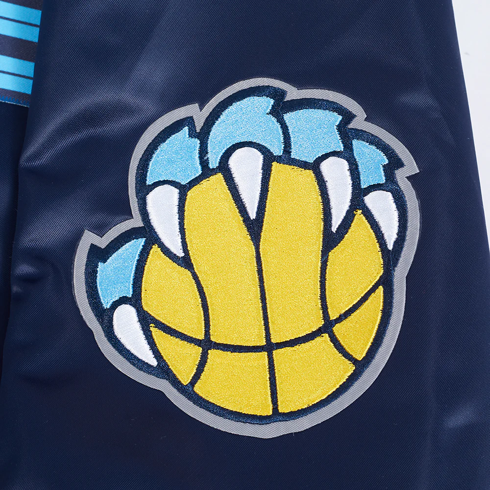 NBA MEMPHIS GRIZZLIES CLASSIC SATIN JACKET (MIDNIGHT NAVY) - Image 6