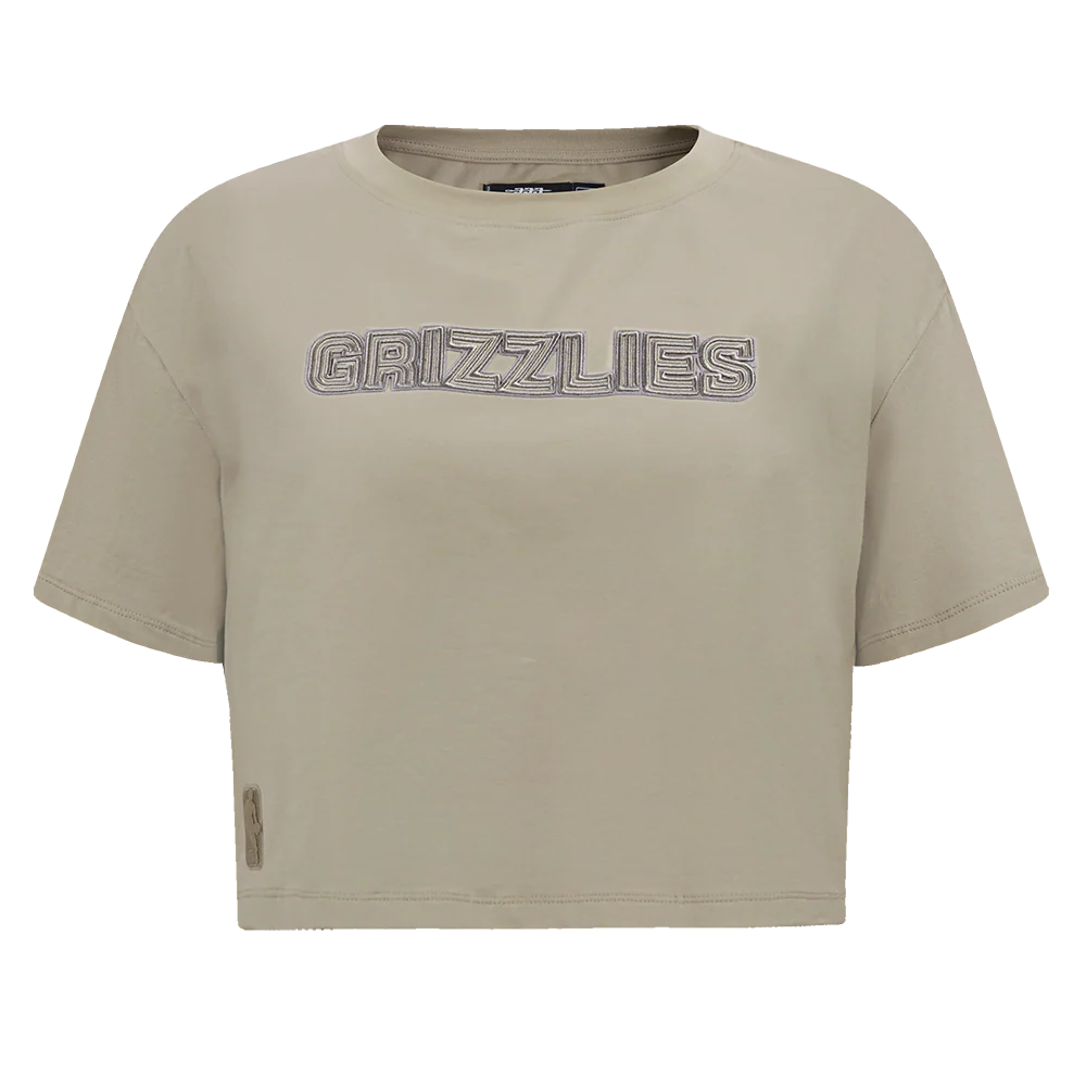 NBA MEMPHIS GRIZZLIES NEUTRAL WOMEN'S BOXY TEE (TAUPE) - Image 3