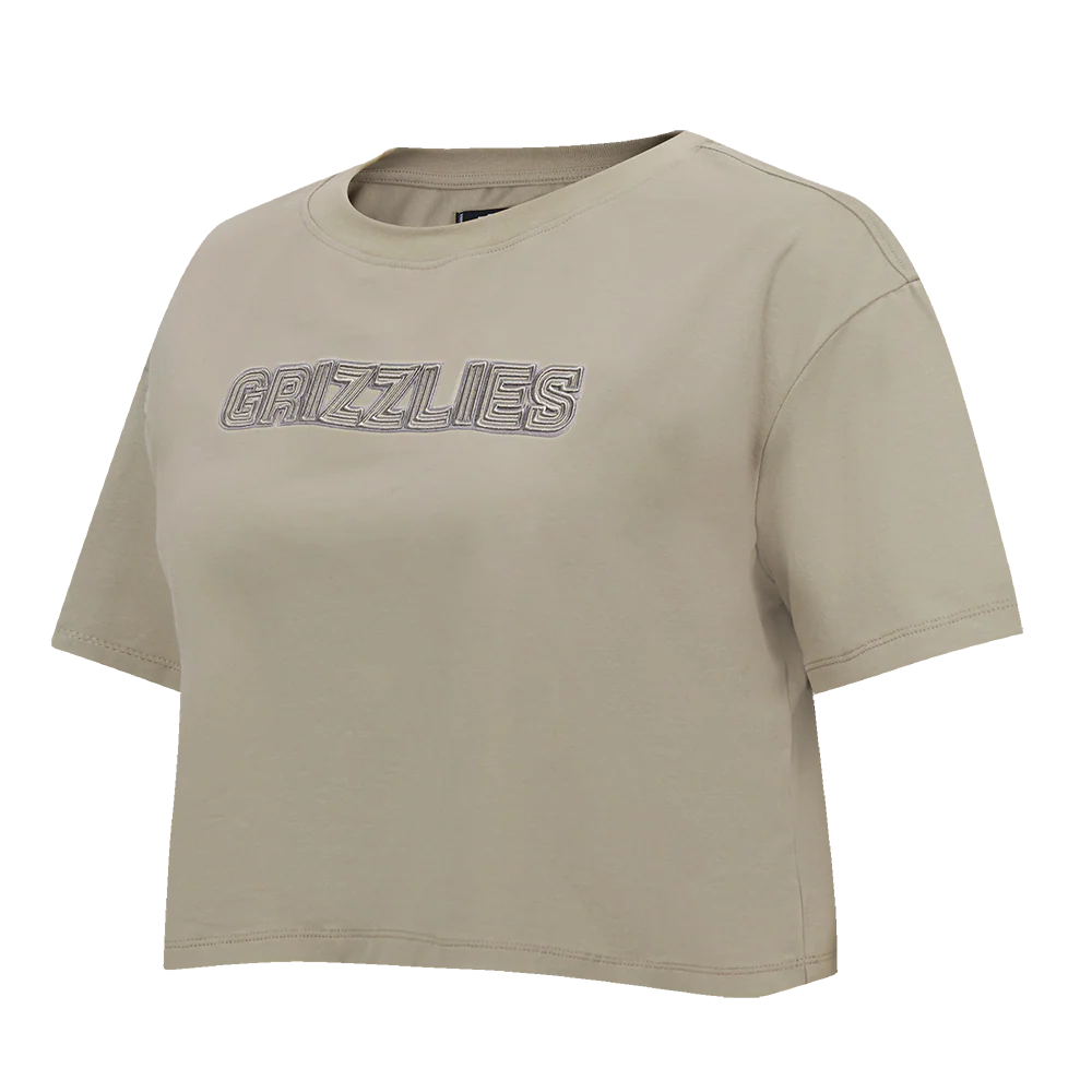 NBA MEMPHIS GRIZZLIES NEUTRAL WOMEN'S BOXY TEE (TAUPE) - Image 4