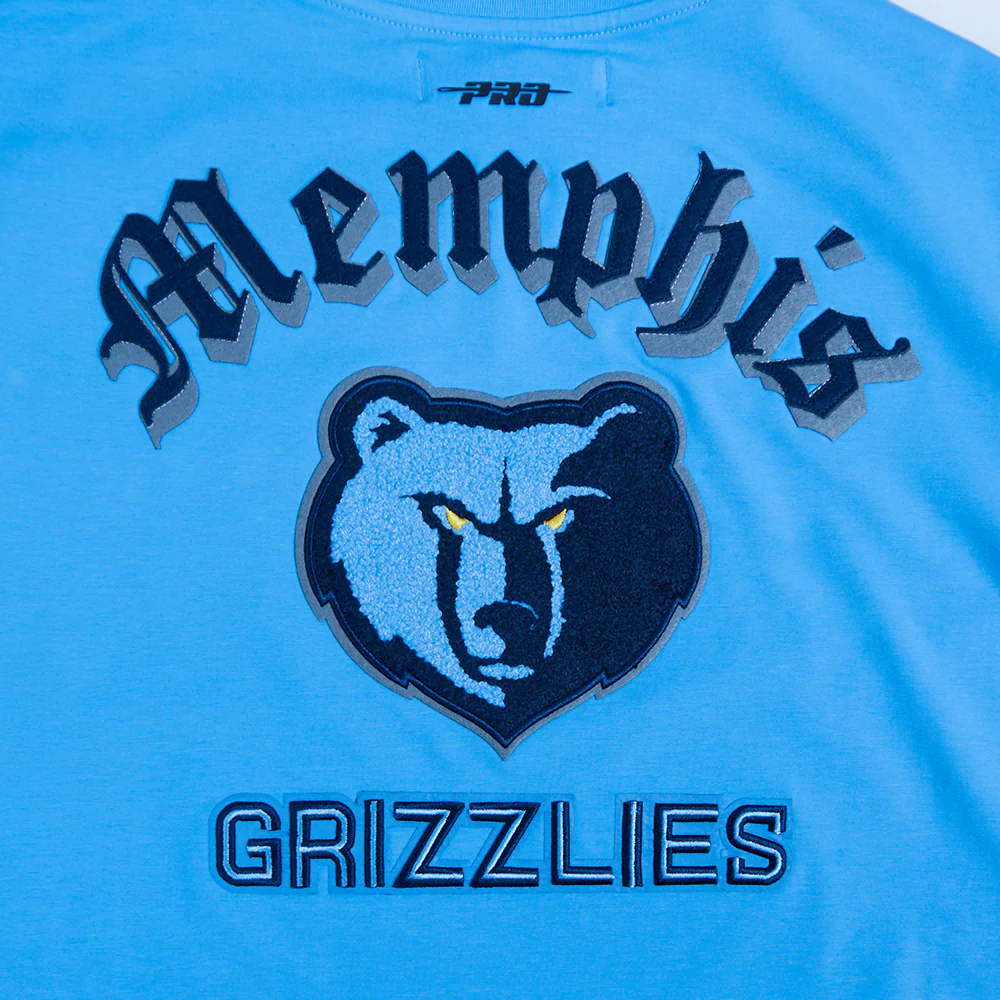 NBA MEMPHIS GRIZZLIES OLD ENGLISH WOMEN'S SJ BOXY TEE (UNIVERSITY BLUE) - Image 7