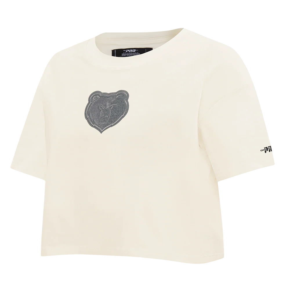 NBA MEMPHIS GRIZZLIES REVERSE FRENCH TERRY WOMEN'S SINGLE JERSEY BOXY TEE (EGGSHELL) - Image 2