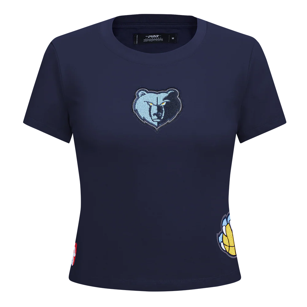 NBA MEMPHIS GRIZZLIES GAME DAY CLASSICS WOMEN'S SINGLE JERSEY BABY DOLL TEE (MIDNIGHT NAVY)
