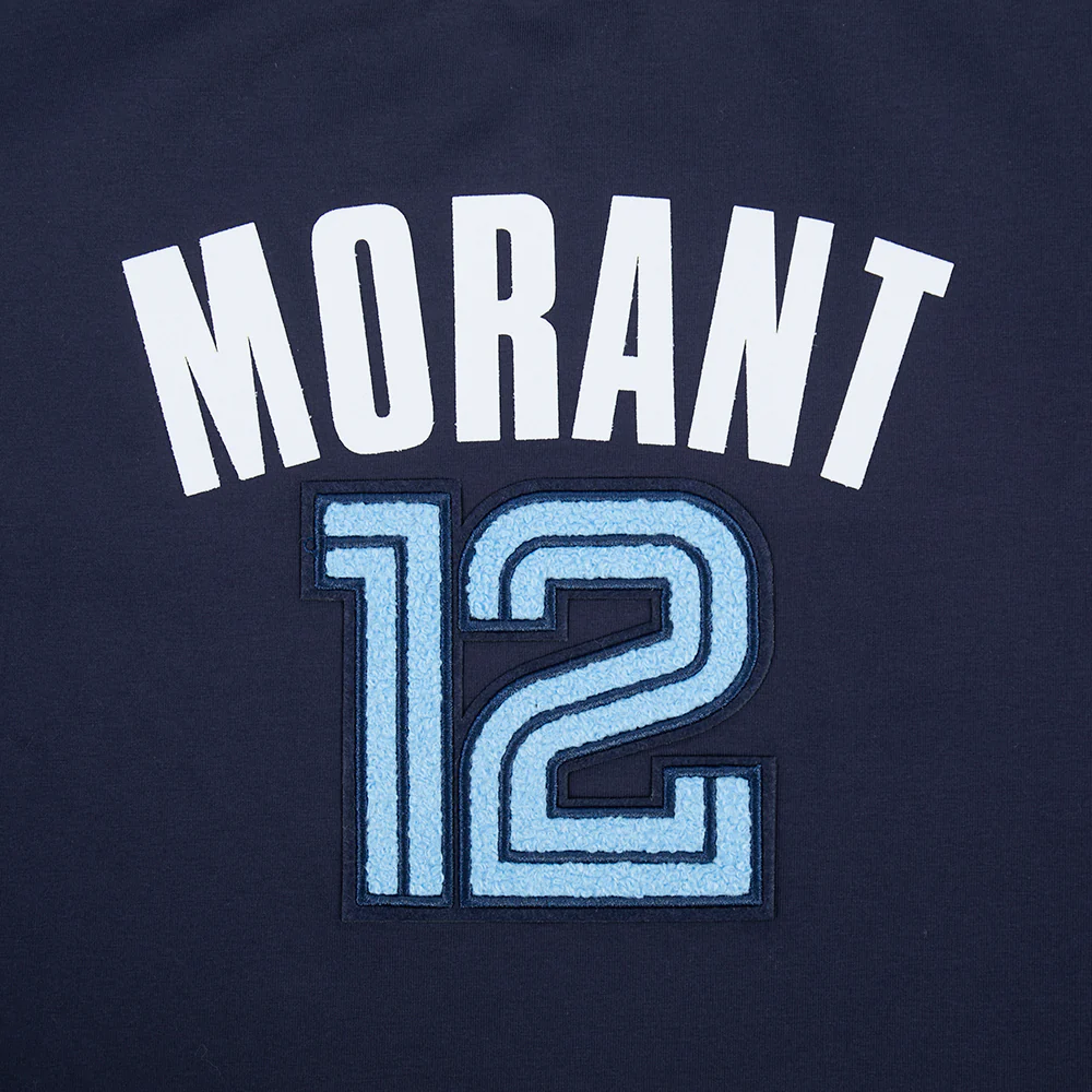 NBA MEMPHIS GRIZZLIES JA MORANT #12 CLASSIC PNN WOMEN'S SJ BOXY TEE (MIDNIGHT NAVY) - Image 8