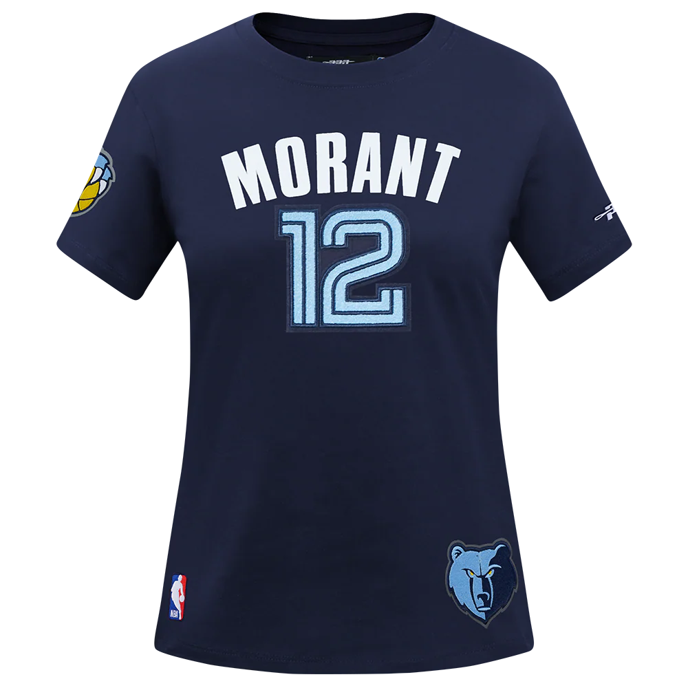 NBA MEMPHIS GRIZZLIES JA MORANT #12 CLASSIC PNN WOMEN'S SJ SLIM FIT TE (MIDNIGHT NAVY) - Image 3