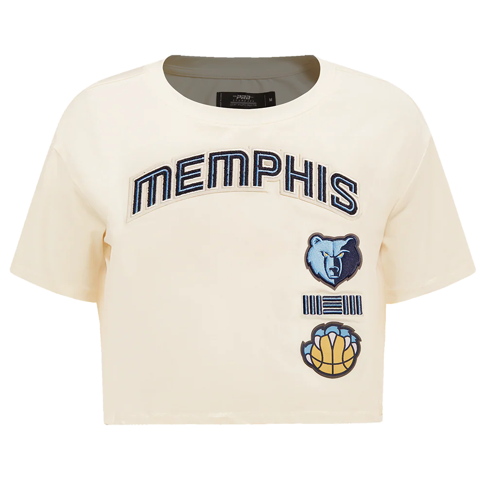 NBA MEMPHIS GRIZZLIES RETRO CLASSIC WOMEN'S BOXY TEE (EGGSHELL)