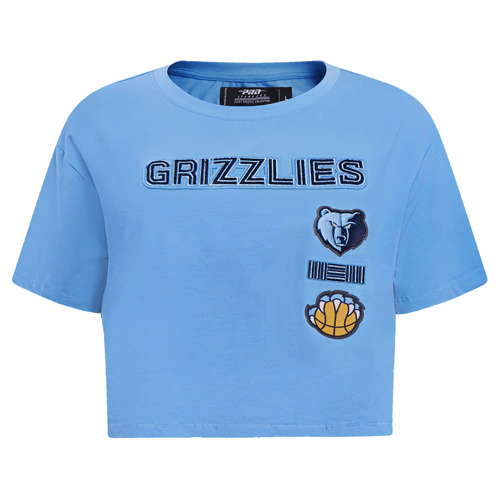 NBA MEMPHIS GRIZZLIES RETRO CLASSIC WOMEN'S BOXY TEE (UNIVERSITY BLUE) - Image 3