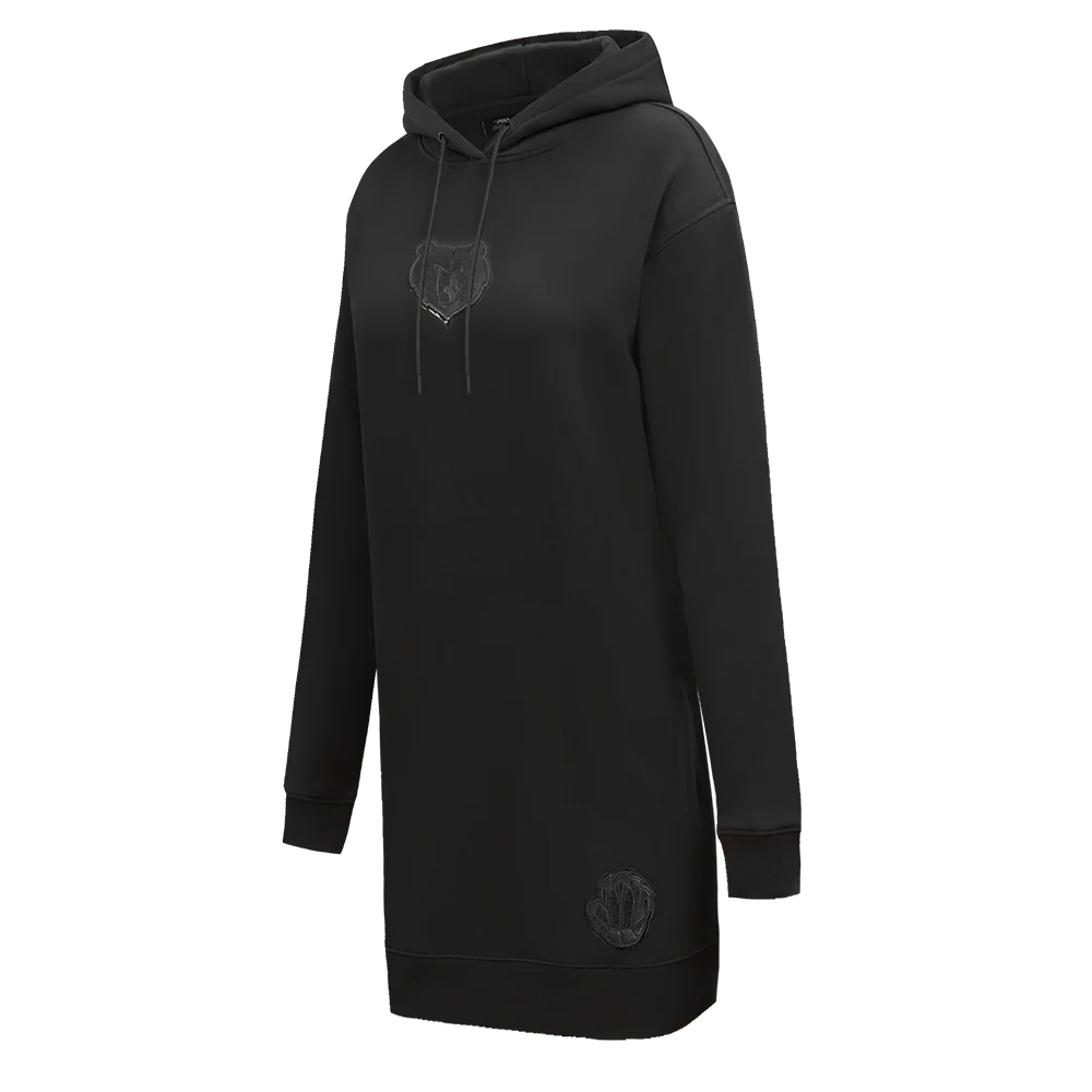 NBA MEMPHIS GRIZZLIES TRIPLE BLACK WOMEN'S FLC HOODIE DRESS (TRIPLE BLACK) - Image 2