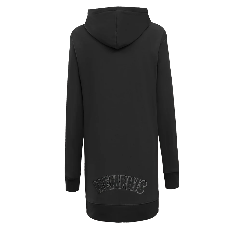 NBA MEMPHIS GRIZZLIES TRIPLE BLACK WOMEN'S FLC HOODIE DRESS (TRIPLE BLACK) - Image 3