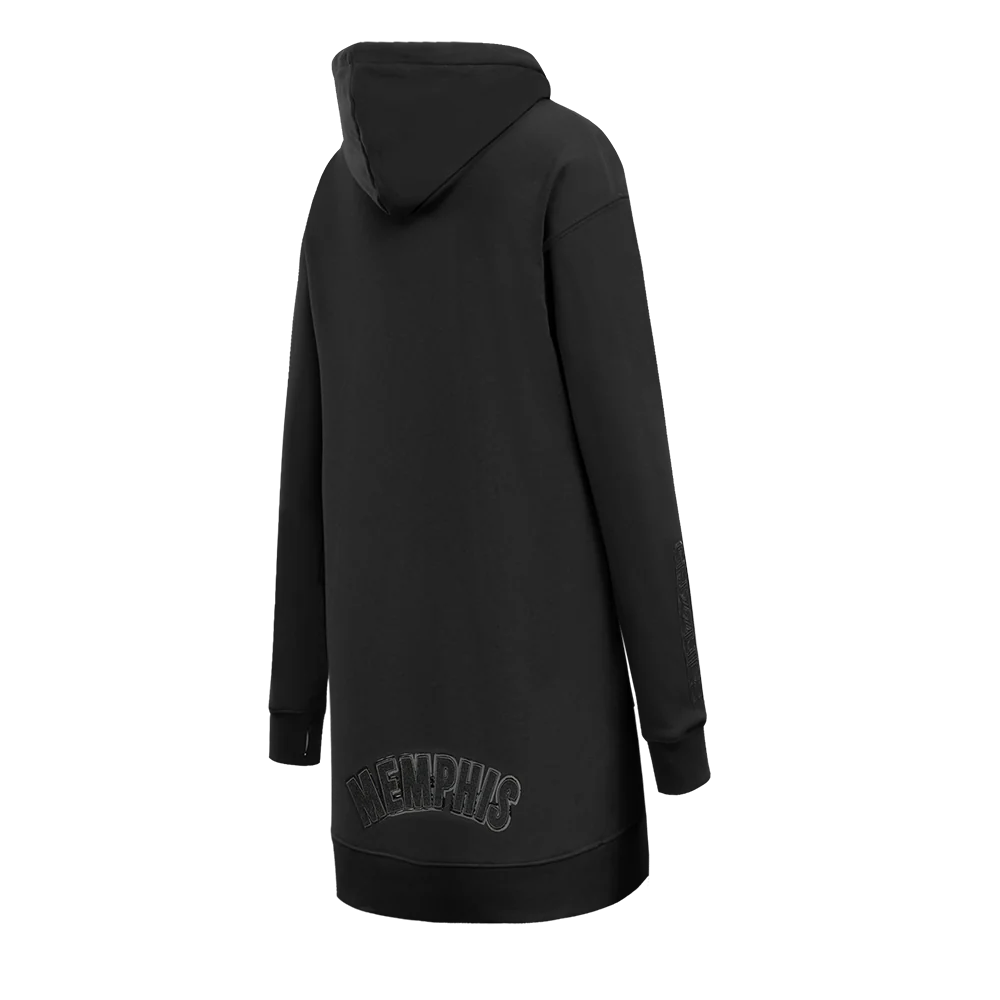 NBA MEMPHIS GRIZZLIES TRIPLE BLACK WOMEN'S FLC HOODIE DRESS (TRIPLE BLACK) - Image 4