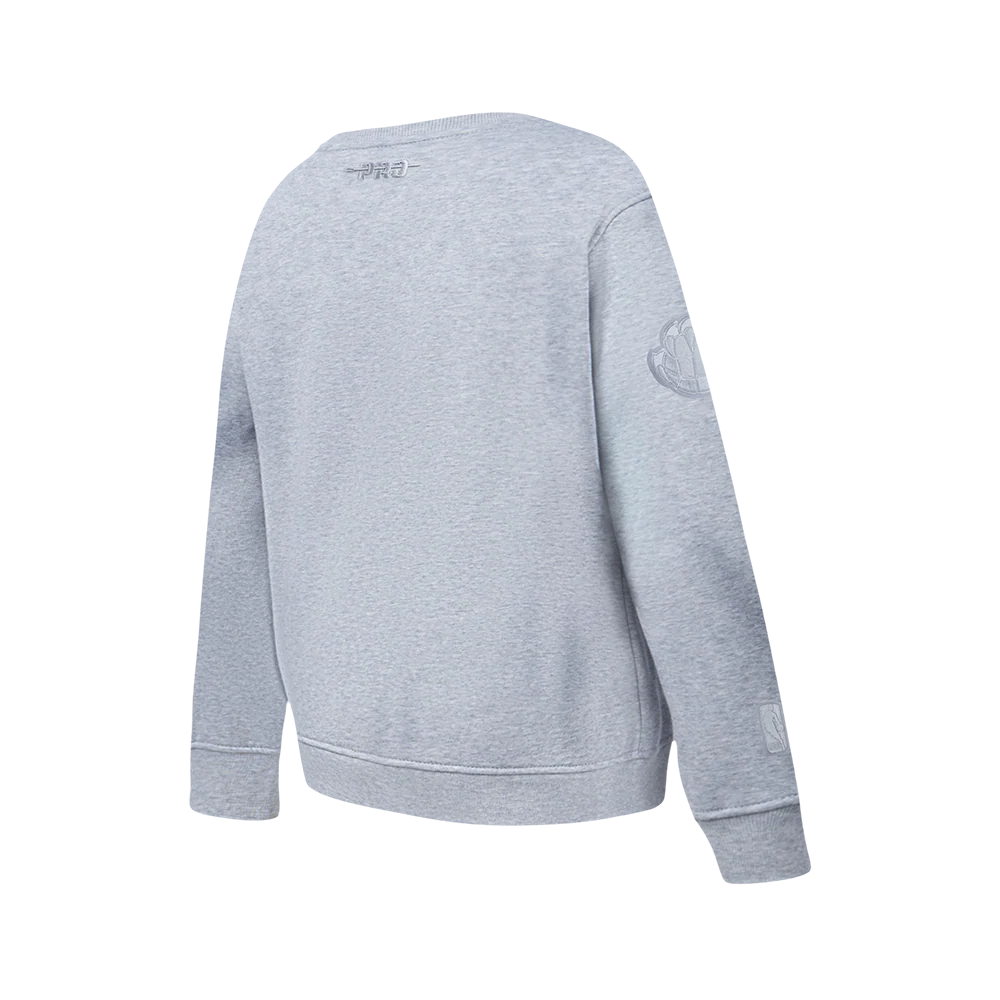 NBA MEMPHIS GRIZZLIES NEUTRAL BIG BOYS FLC CREWNECK (DARK HEATHER GRAY) - Image 4