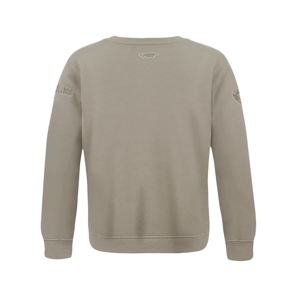 NBA MEMPHIS GRIZZLIES NEUTRAL BIG BOYS FLEECE CREWNECK (TAUPE) - Image 3