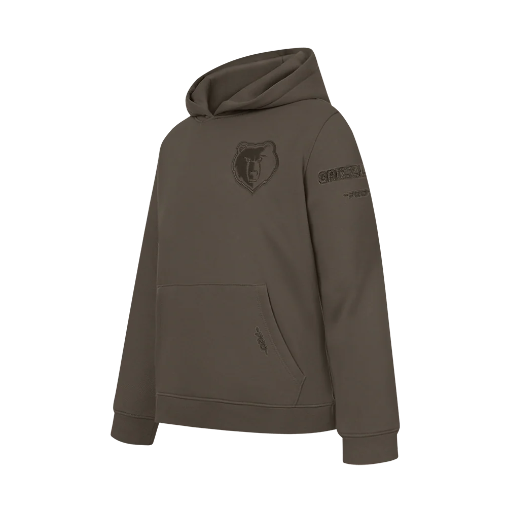 NBA MEMPHIS GRIZZLIES NEUTRAL BIG BOYS FLC PO HOODIE (DARK TAUPE) - Image 2