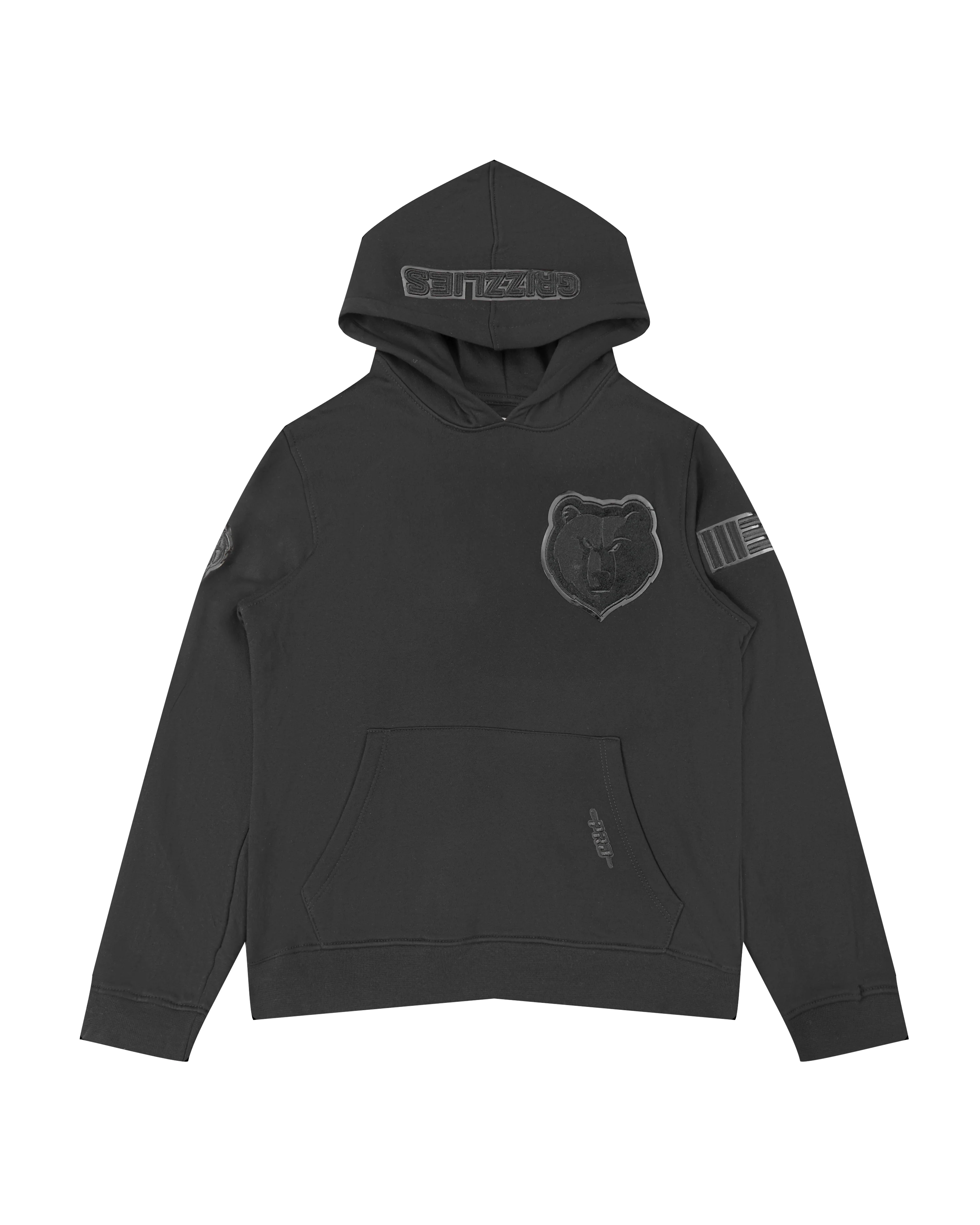 NBA MEMPHIS GRIZZLIES TRIPLE BLACK BIG BOYS FLEECE PULLOVER HOODIE (BLACK)