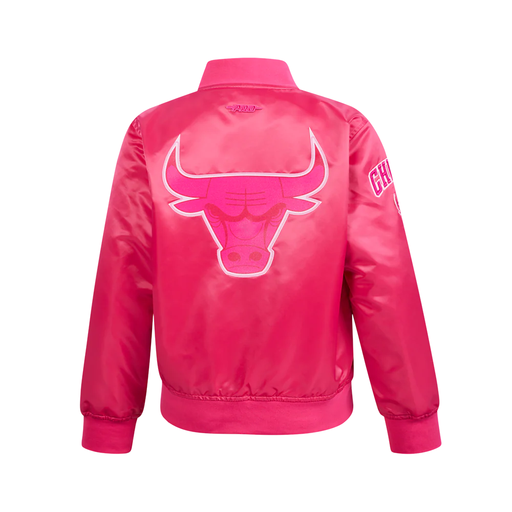 NBA MEMPHIS GRIZZLIES TRIPLE PINK BIG GIRLS SATIN JACKET (BEETROOT PURPLE) - Image 3