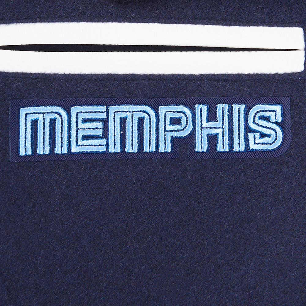 NBA MEMPHIS GRIZZLIES CLASSIC BIG BOYS WOOL VARSITY JACKET (MIDNIGHT NAVY/WHITE) - Image 8