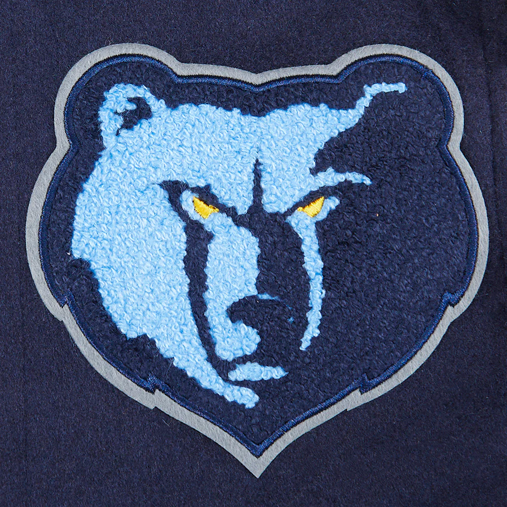 NBA MEMPHIS GRIZZLIES CLASSIC BIG BOYS WOOL VARSITY JACKET (MIDNIGHT NAVY/WHITE) - Image 9