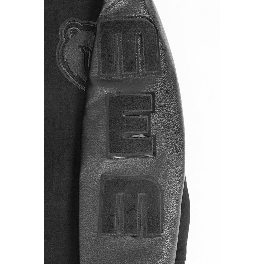 NBA MEMPHIS GRIZZLIES TRIPLE BLACK BIG BOYS WOOL VARSITY JACKET (JET BLACK) - Image 6