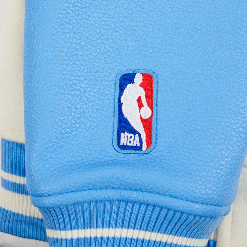 NBA MEMPHIS GRIZZLIES RETRO CLASSIC BIG BOYS RIB WOOL VARSITY JACKET (EGGSHELL/ UNIVERSITY BLUE) - Image 12