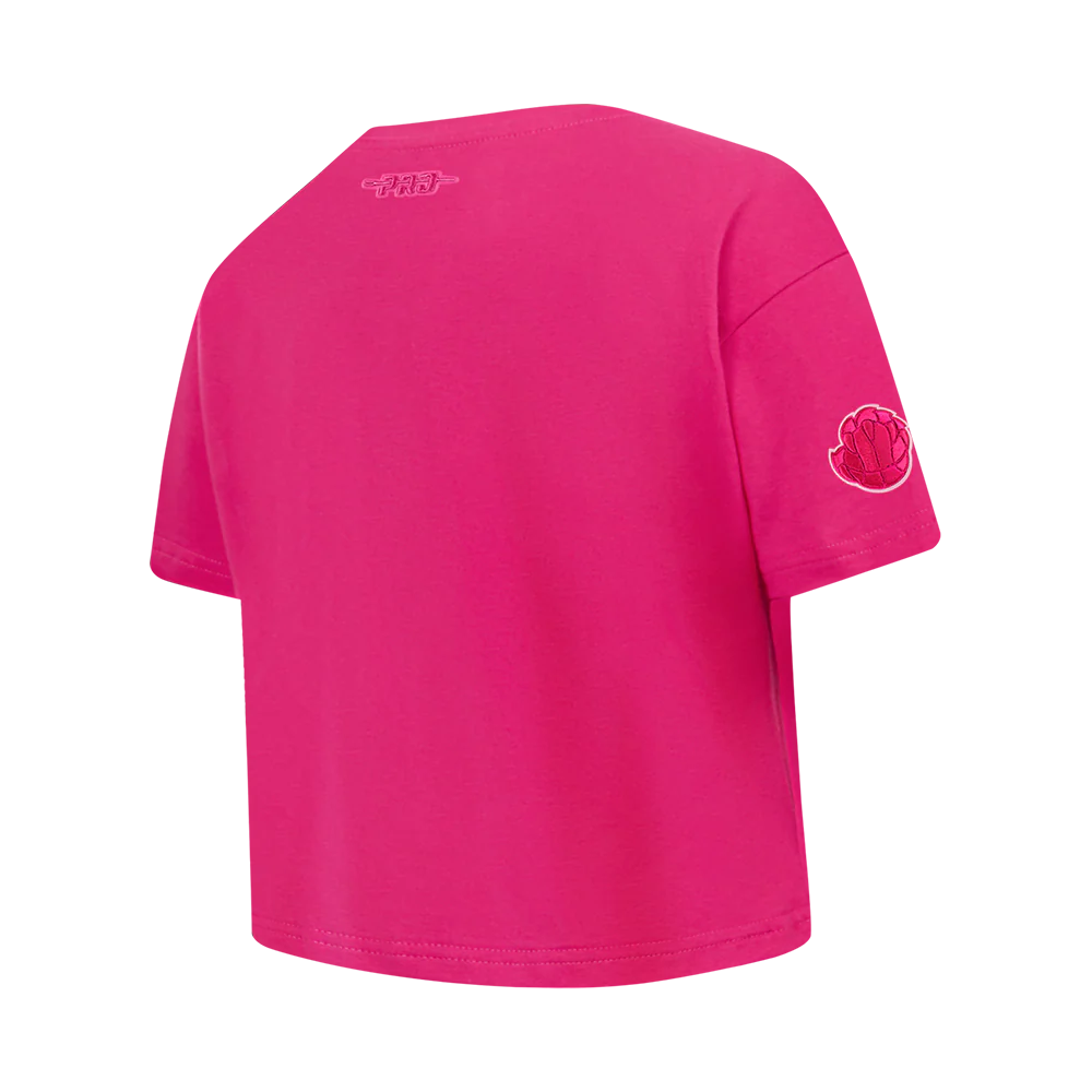 NBA MEMPHIS GRIZZLIES TRIPLE PINK BIG GIRLS SHORT SLEEVE BOXY TEE (BEETROOT PURPLE) - Image 4