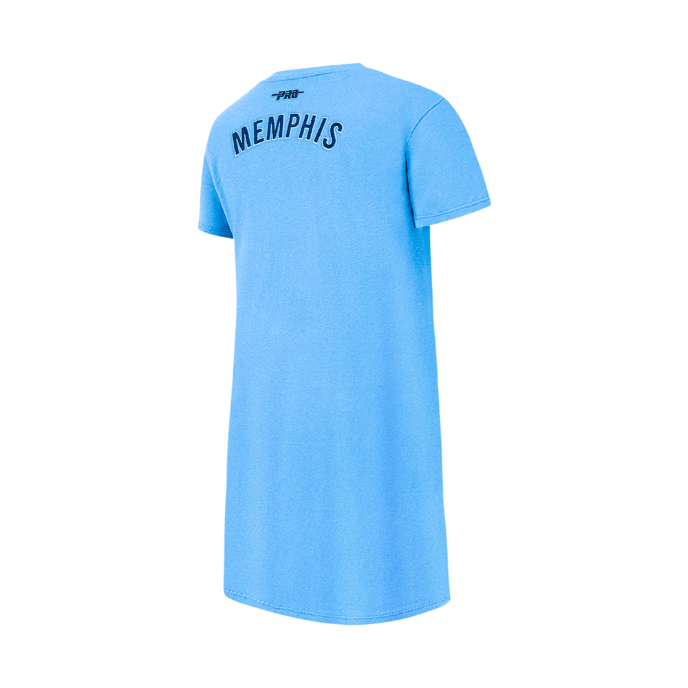 NBA MEMPHIS GRIZZLIES CLASSIC BIG GIRLS TEE DRESS (UNIVERSITY BLUE) - Image 4