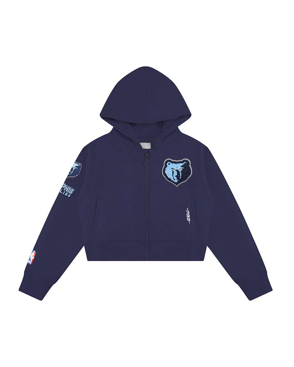 NBA MEMPHIS GRIZZLIES CLASSIC BIG GIRLS  FLEECE FULL ZIP HOODIE (MIDNIGHT NAVY) - Image 3
