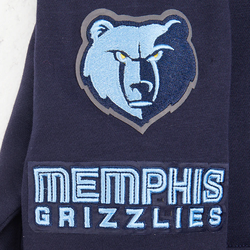 NBA MEMPHIS GRIZZLIES CLASSIC BIG GIRLS  FLEECE FULL ZIP HOODIE (MIDNIGHT NAVY) - Image 5