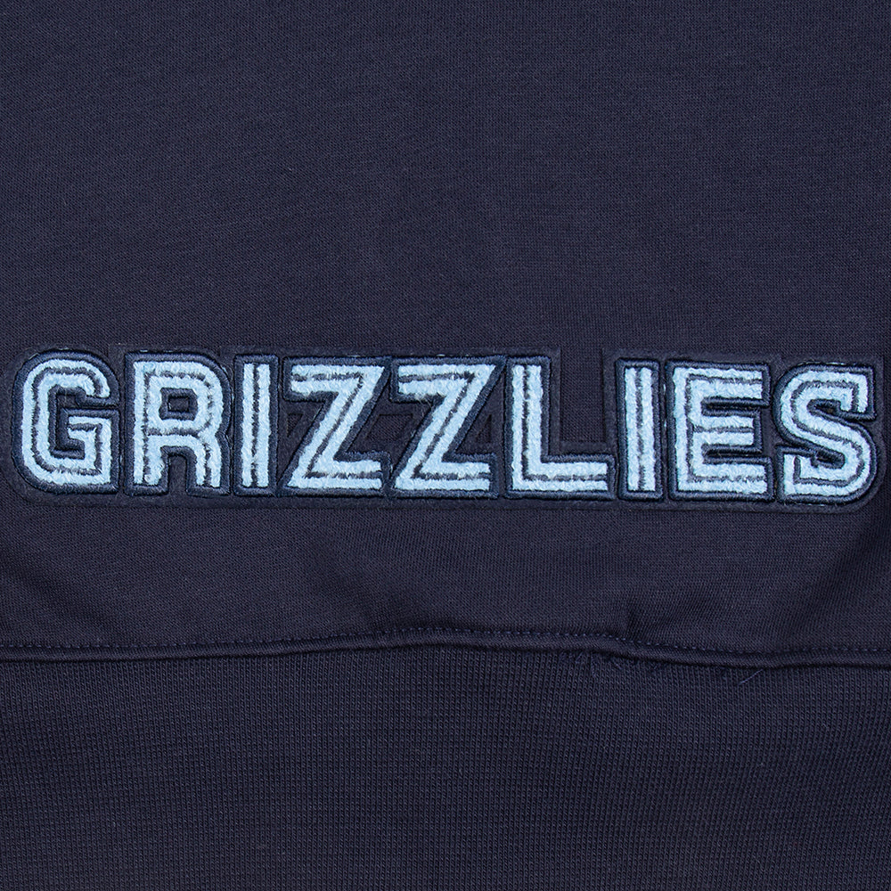 NBA MEMPHIS GRIZZLIES CLASSIC BIG GIRLS  FLEECE FULL ZIP HOODIE (MIDNIGHT NAVY) - Image 8