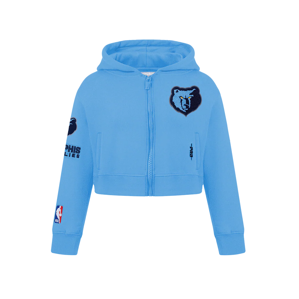 NBA MEMPHIS GRIZZLIES CLASSIC BIG GIRLS FLC FZ HOODIE (UNIVERSITY BLUE)