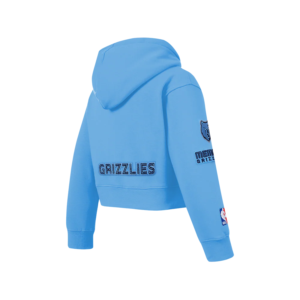 NBA MEMPHIS GRIZZLIES CLASSIC BIG GIRLS FLC FZ HOODIE (UNIVERSITY BLUE) - Image 4