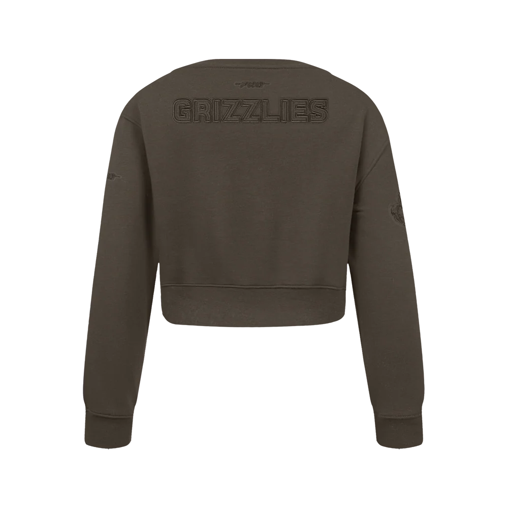 NBA MEMPHIS GRIZZLIES NEUTRAL BIG GIRLS FLC CREWNECK (DARK TAUPE) - Image 3