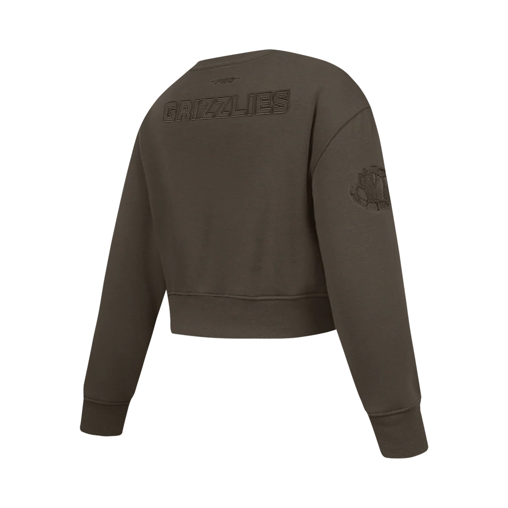 NBA MEMPHIS GRIZZLIES NEUTRAL BIG GIRLS FLC CREWNECK (DARK TAUPE) - Image 4