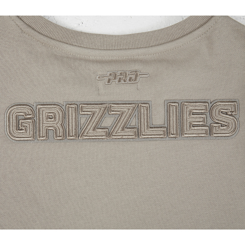 NBA MEMPHIS GRIZZLIES NEUTRAL BIG GIRLS FLC CREWNECK (TAUPE) - Image 5