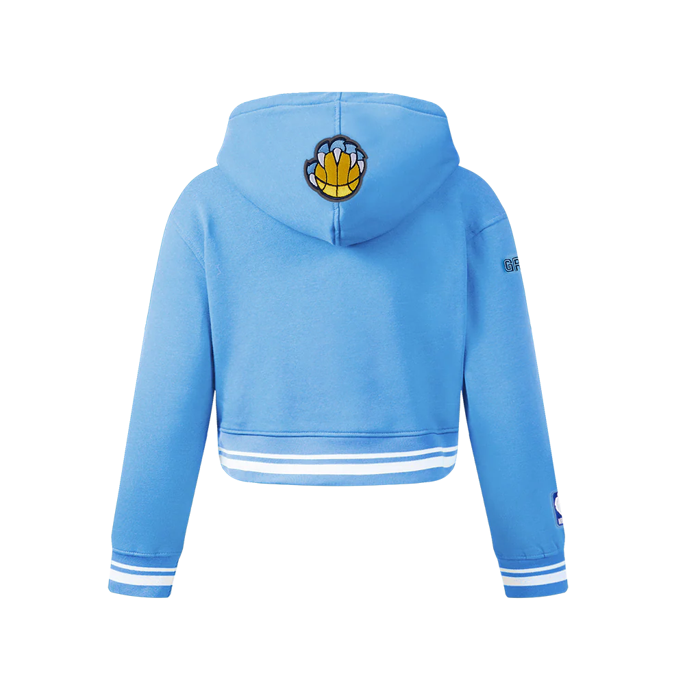 NBA MEMPHIS GRIZZLIES RETRO CLASSIC BIG GIRLS RIB FLEECE PULLOVER HOODIE (UNIVERSITY BLUE) - Image 3