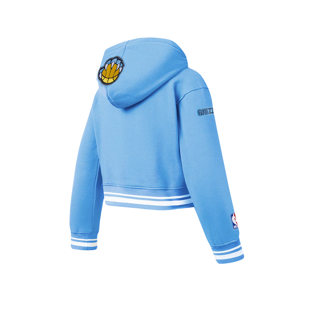 NBA MEMPHIS GRIZZLIES RETRO CLASSIC BIG GIRLS RIB FLEECE PULLOVER HOODIE (UNIVERSITY BLUE) - Image 4