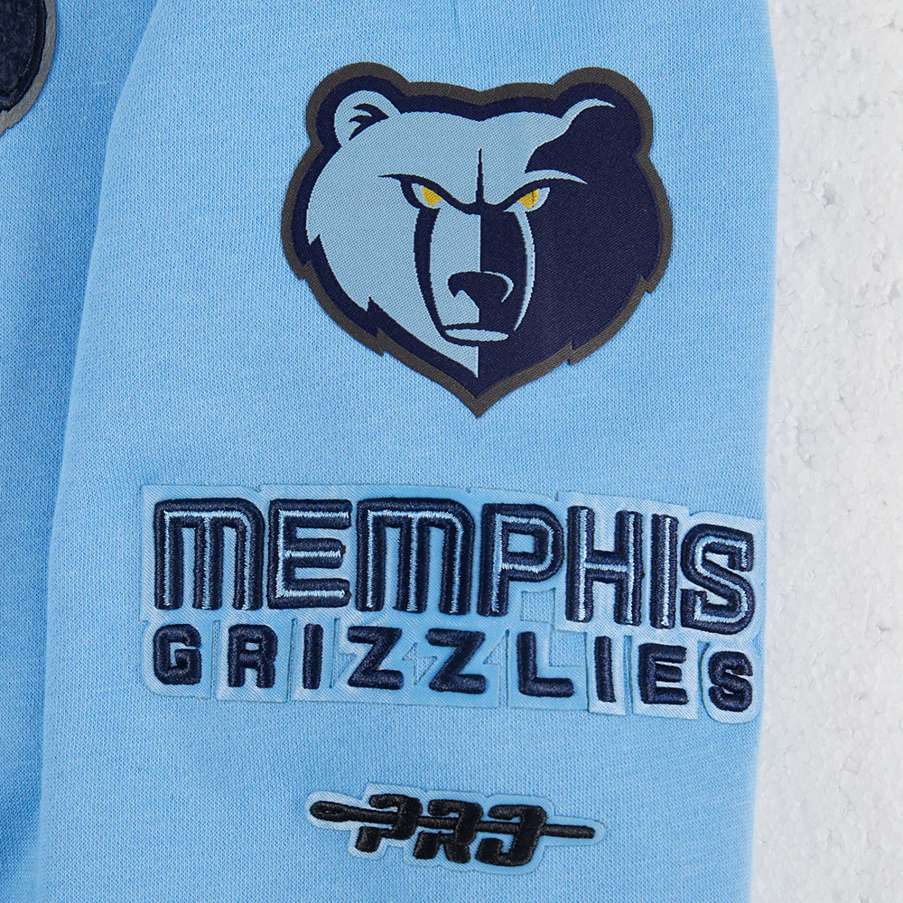 NBA MEMPHIS GRIZZLIES RETRO CLASSIC BIG GIRLS RIB FLEECE PULLOVER HOODIE (UNIVERSITY BLUE) - Image 8