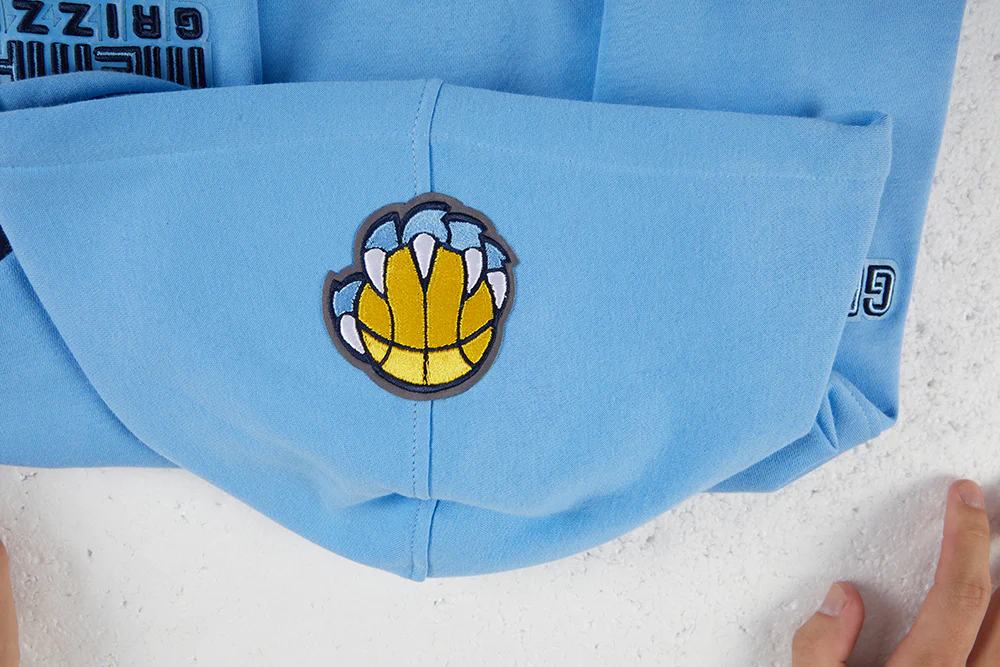 NBA MEMPHIS GRIZZLIES RETRO CLASSIC BIG GIRLS RIB FLEECE PULLOVER HOODIE (UNIVERSITY BLUE) - Image 9