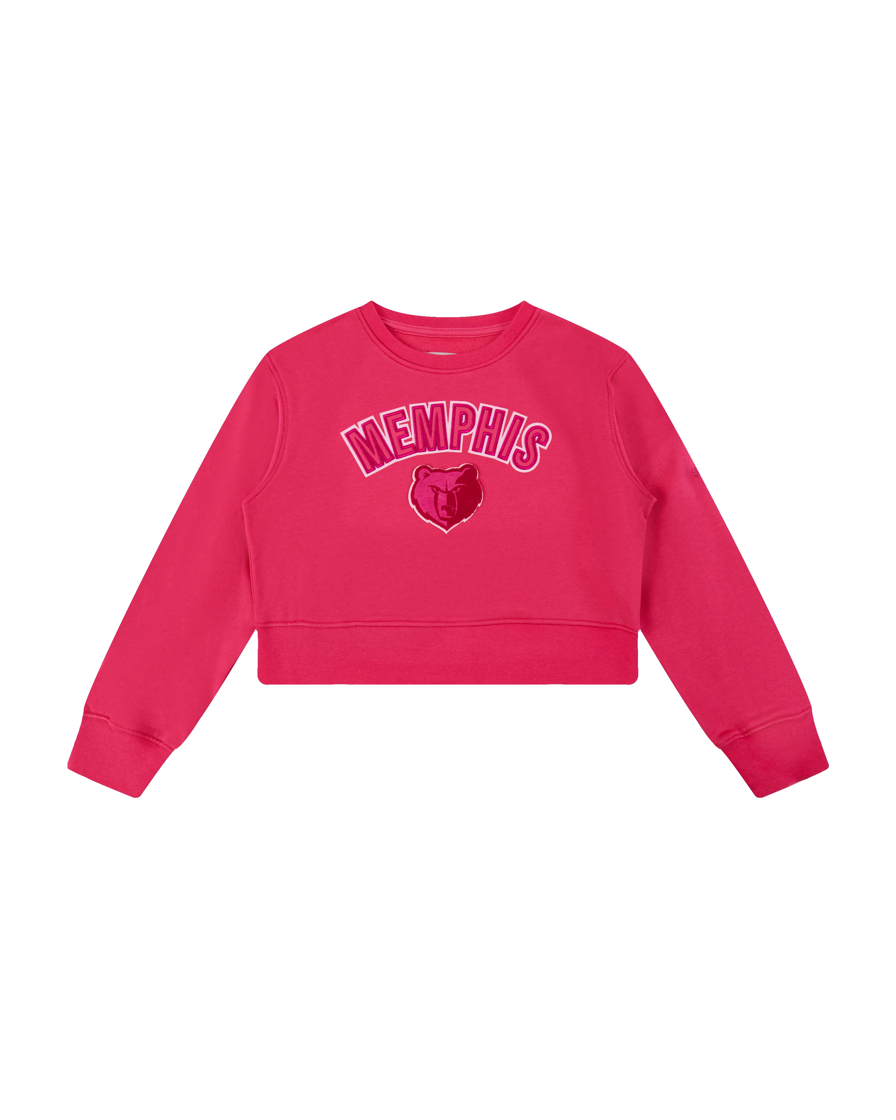 NBA MEMPHIS GRIZZLIES TRIPLE PINK BIG GIRLS FLEECE CREWNECK (BEETROOT PURPLE)