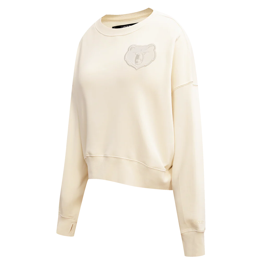 NBA MEMPHIS GRIZZLIES NEUTRAL WOMEN'S CREWNECK (EGGSHELL) - Image 4