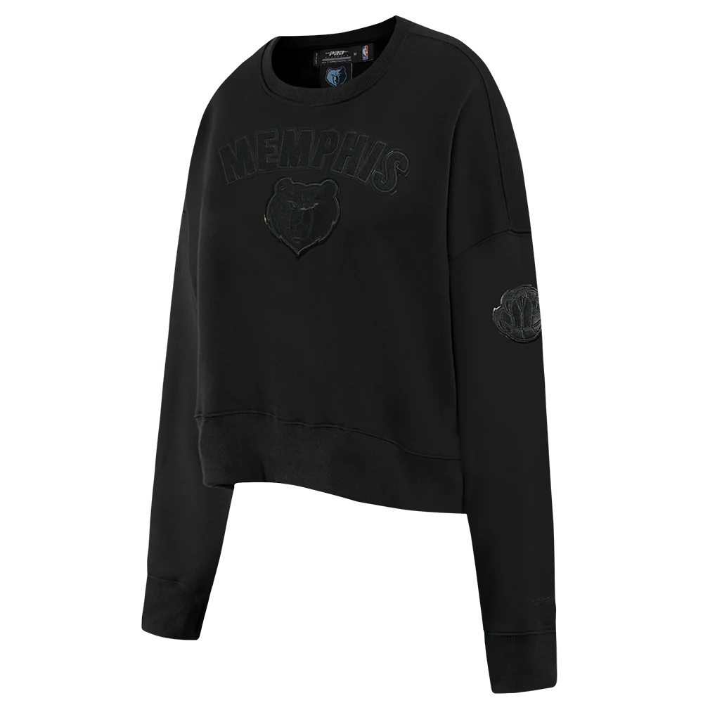 NBA MEMPHIS GRIZZLIES TRIPLE BLACK WOMEN'S FLC CREWNECK (TRIPLE BLACK WOMEN'S) - Image 4