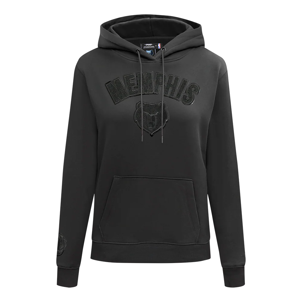 NBA MEMPHIS GRIZZLIES TRIPLE BLACK WOMEN'S FLC PO HOODIE (TRIPLE BLACK WOMEN'S) - Image 3